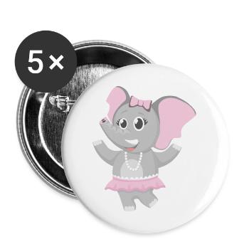 elephant éléphant mammut animal animaux10 - Lot de 5 grands badges (56 mm) - blanc - Devant