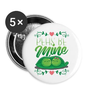 Valentine's day Vegan Vegetarian gardeners gift - Buttons large 2.2''/56 mm (5-pack) - white - Front