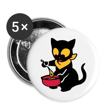 Georgie Schüssel - Buttons groß 56 mm (5er Pack) - Weiß - Vorne