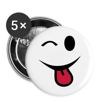 Smiley Augen funkelten Augen language1 - Buttons groß 56 mm (5er Pack) - Weiß - Vorne
