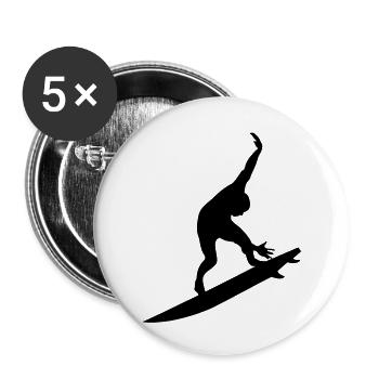 Surfing male - Lot de 5 grands badges (56 mm) - blanc - Devant