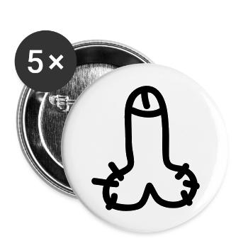 Penis - Buttons groß 56 mm (5er Pack) - Weiß - Vorne