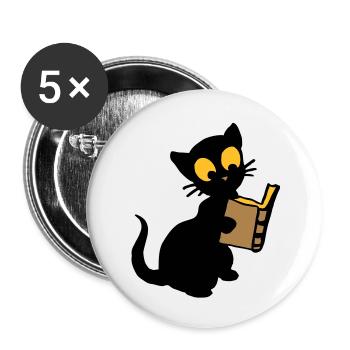 The book - Buttons large 2.2''/56 mm (5-pack) - white - Front