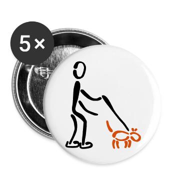 Walkies dog 2C - Buttons large 2.2''/56 mm (5-pack) - white - Front