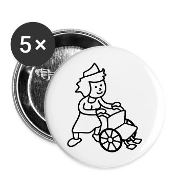 nurse_with_wheelchair - Buttons groß 56 mm (5er Pack) - Weiß - Vorne