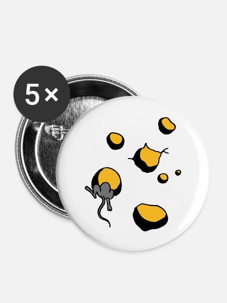 maus - Buttons large 2.2''/56 mm (5-pack) - white