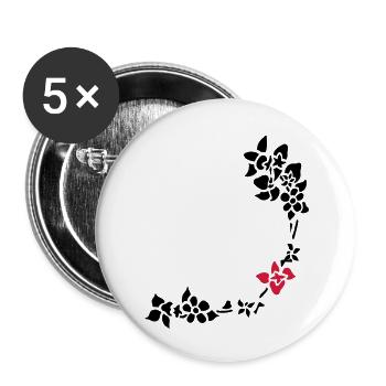 Blume - Buttons groß 56 mm (5er Pack) - Weiß - Vorne