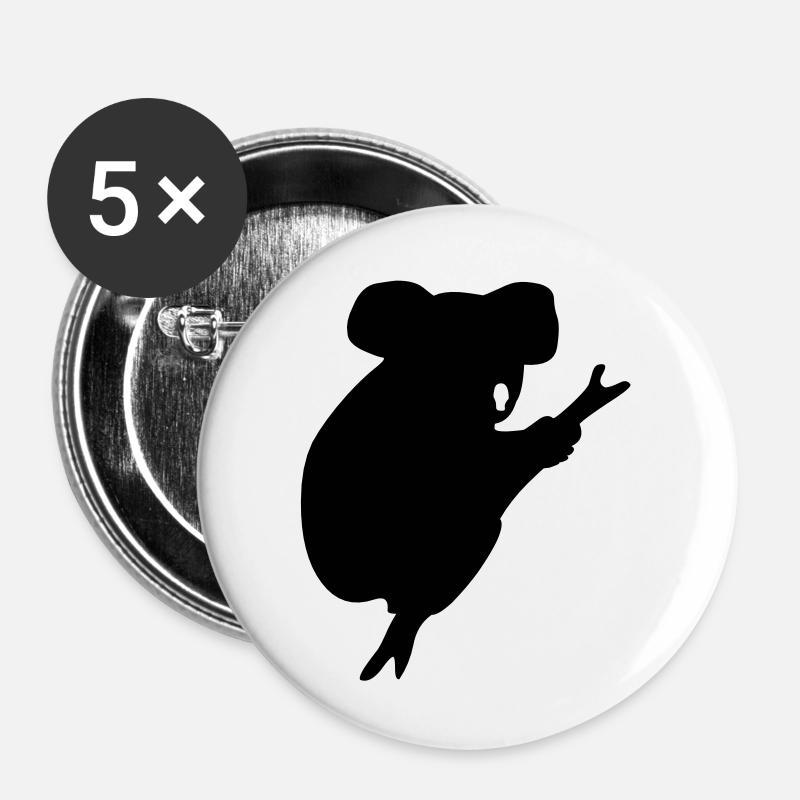 koala - Buttons groß 56 mm (5er Pack) - Weiß