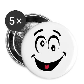 smiley dingue1 - Lot de 5 grands badges (56 mm) - blanc - Devant