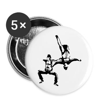 Free Fly - Lot de 5 grands badges (56 mm) - blanc - Devant