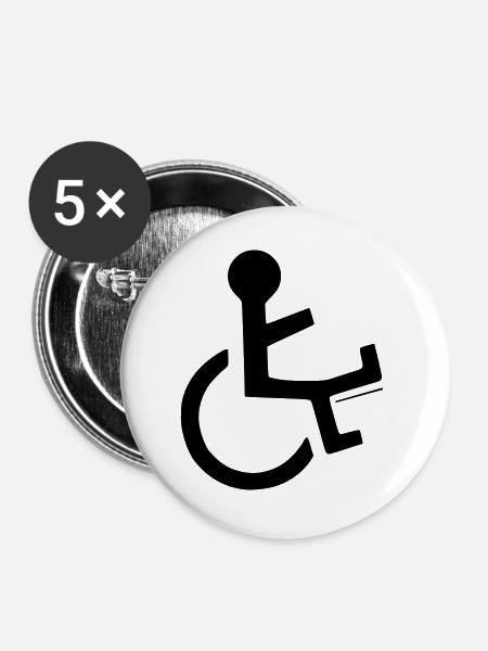 Wheelchair user with broken leg # - Buttons large 2.2''/56 mm (5-pack) - white