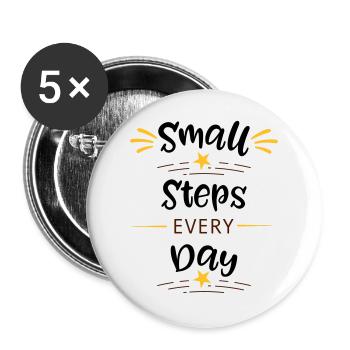 Chaque instant brille Emblème de l’Étoile - Lot de 5 grands badges (56 mm) - blanc - Devant