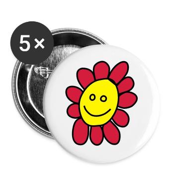 Ich bin eine Blume - Buttons groß 56 mm (5er Pack) - Weiß - Vorne