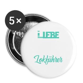 Liebe kann man nicht kaufen - Buttons groß 56 mm (5er Pack) - Weiß - Vorne