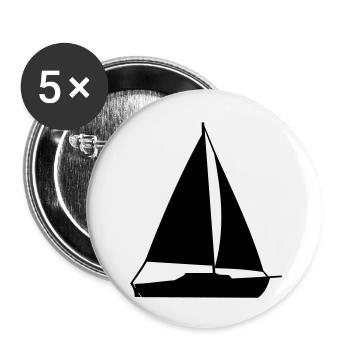sailing boat - Buttons large 2.2''/56 mm (5-pack) - white - Front