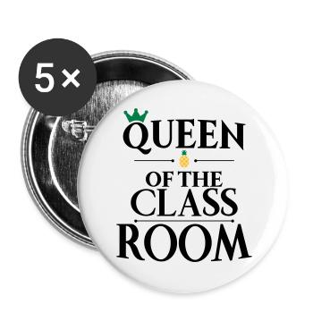 école - Lot de 5 grands badges (56 mm) - blanc - Devant