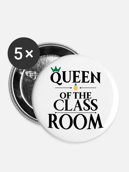 Schule - Buttons groß 56 mm (5er Pack) - Weiß