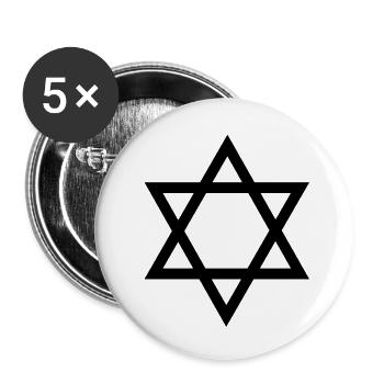 davidstern__f1 - Lot de 5 grands badges (56 mm) - blanc - Devant