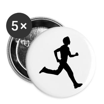 running male - Buttons large 2.2''/56 mm (5-pack) - white - Front