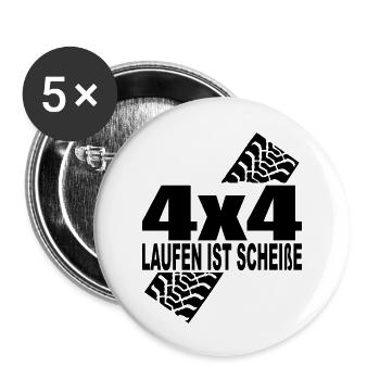 4x4 - Lot de 5 grands badges (56 mm) - blanc - Devant