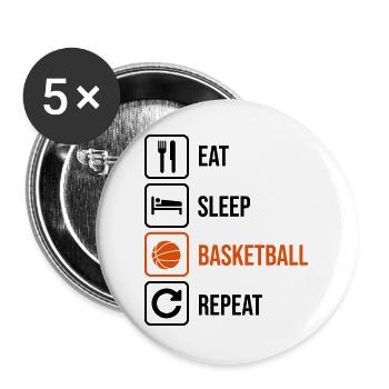 basketballer - Lot de 5 grands badges (56 mm) - blanc - Devant