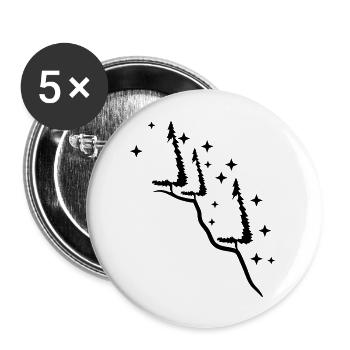 tannen hang berg tannenbaum sterne nacht merry chr - Buttons groß 56 mm (5er Pack) - Weiß - Vorne