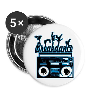 breakdance - Buttons groß 56 mm (5er Pack) - Weiß - Vorne