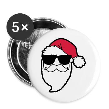 santa_claus_hohoho_4a - Buttons groß 56 mm (5er Pack) - Weiß - Vorne
