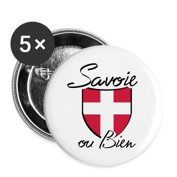 ecusson savoie - Lot de 5 grands badges (56 mm) - blanc - Devant