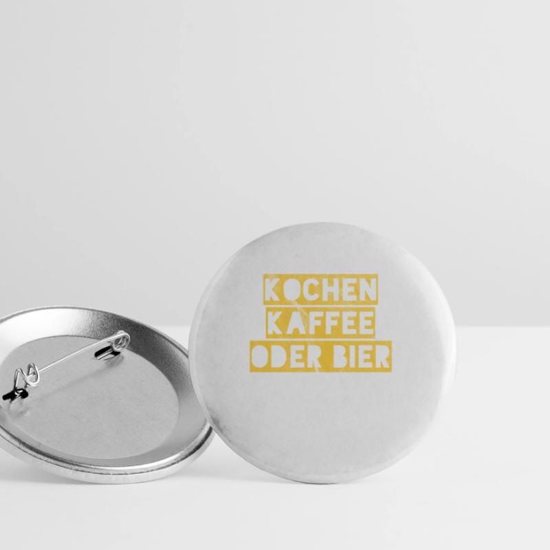 Kochen Kaffee oder Bier Junggesellenabschied Buttons groß 56 mm (5er Pack)