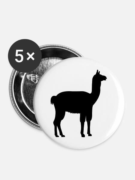 Lama - Buttons groß 56 mm (5er Pack) - Weiß
