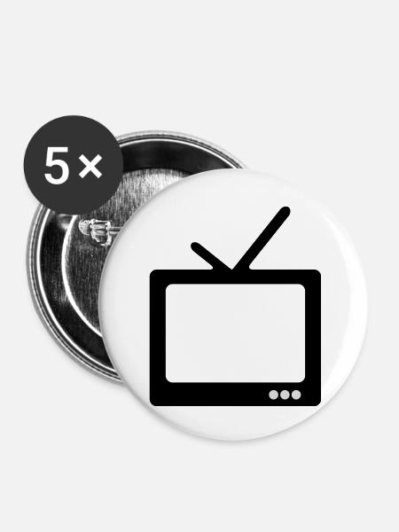 fernseh - Buttons groß 56 mm (5er Pack) - Weiß