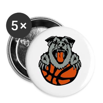 basketball club logo dog dog hund2 - Buttons large 2.2''/56 mm (5-pack) - white - Front