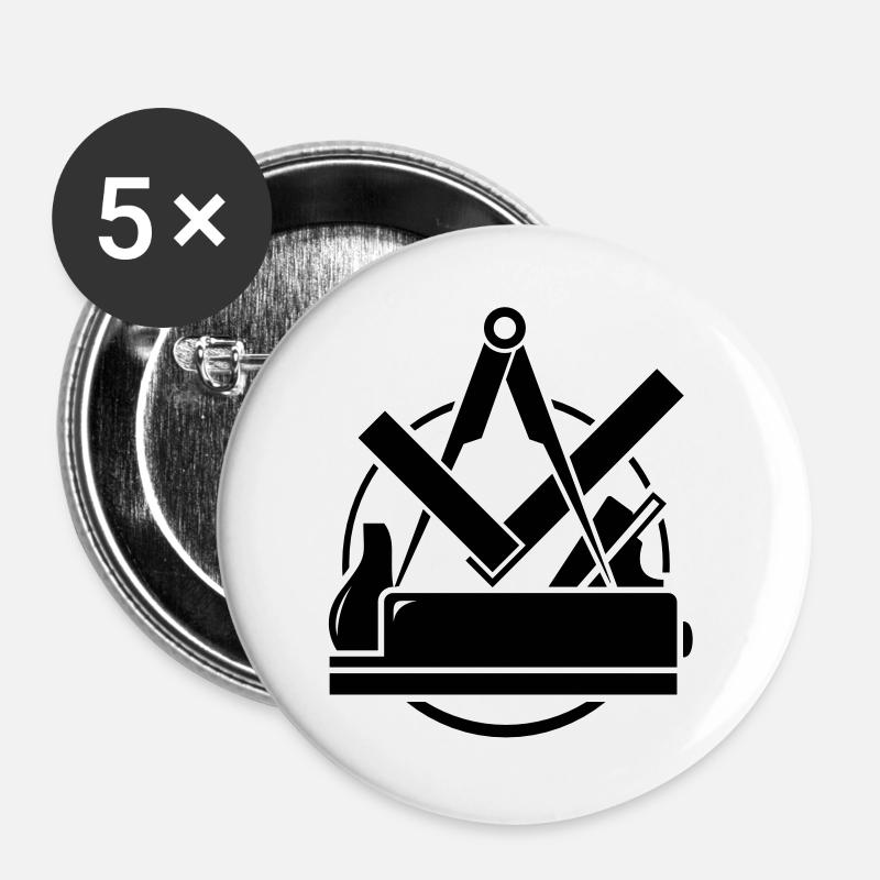 Carpenter emblem, Carpenter Logo - Buttons large 2.2''/56 mm (5-pack) - white