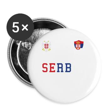 Serbia country - Buttons large 2.2''/56 mm (5-pack) - white - Front