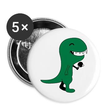 Funny Table Tennis Dinos - Lot de 5 grands badges (56 mm) - blanc - Devant
