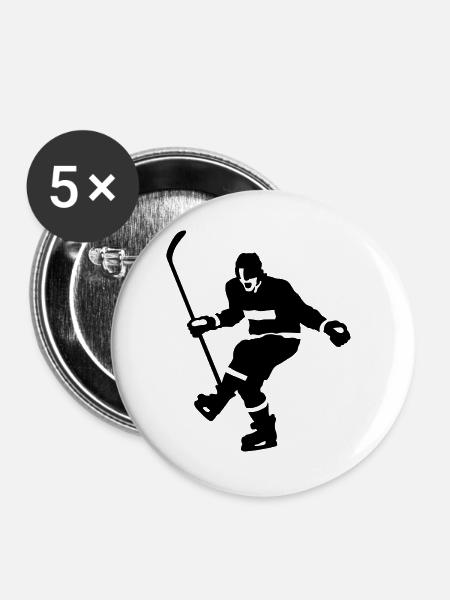 Eishockey goal - Buttons groß 56 mm (5er Pack) - Weiß