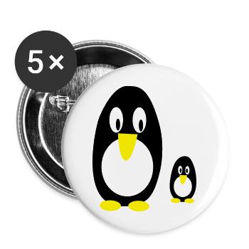 pinguine - Buttons groß 56 mm (5er Pack) - Weiß - Vorne