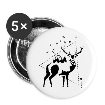 HIRSCH - NATURE - Buttons large 2.2''/56 mm (5-pack) - white - Front