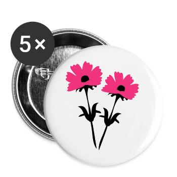 cosmos_flowers - Lot de 5 grands badges (56 mm) - blanc - Devant