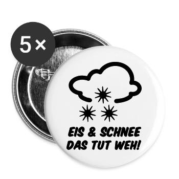 Winter Eis Schnee Spruch lustig Geschenk - Buttons groß 56 mm (5er Pack) - Weiß - Vorne