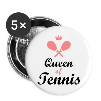 tennis lustig - Buttons groß 56 mm (5er Pack) - Weiß - Vorne