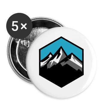 Mountain Logo Coat of Arms Hiking Trekking Mountain Symbol - Buttons large 2.2''/56 mm (5-pack) - white - Front