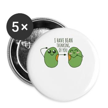 Pun: I thought of you - Buttons large 2.2''/56 mm (5-pack) - white - Front