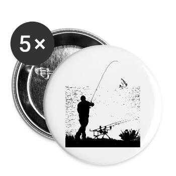 fisher - Lot de 5 grands badges (56 mm) - blanc - Devant