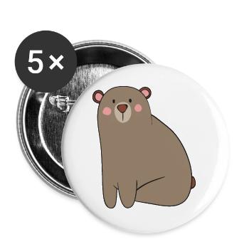 Ours - Lot de 5 grands badges (56 mm) - blanc - Devant