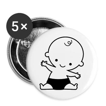 Baby - Buttons groß 56 mm (5er Pack) - Weiß - Vorne