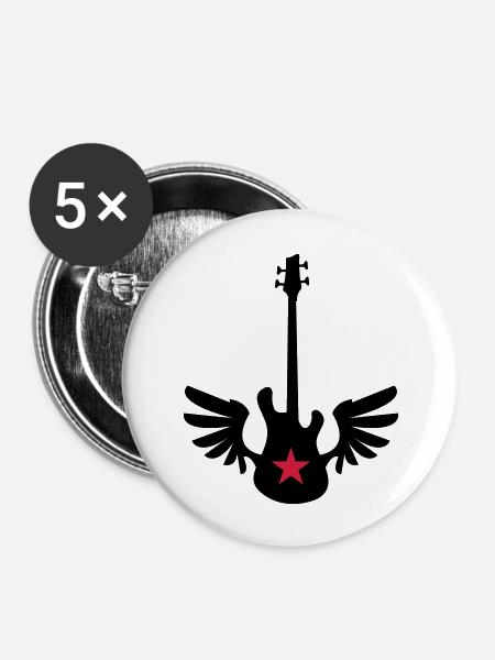 bass wings - Buttons groß 56 mm (5er Pack) - Weiß