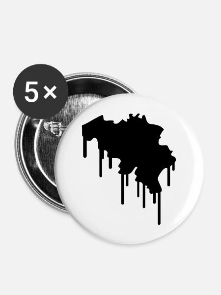 Belgium Graffiti - Buttons groß 56 mm (5er Pack) - Weiß