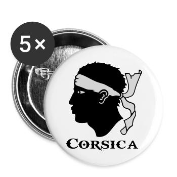 corsica Korsika - Buttons groß 56 mm (5er Pack) - Weiß - Vorne